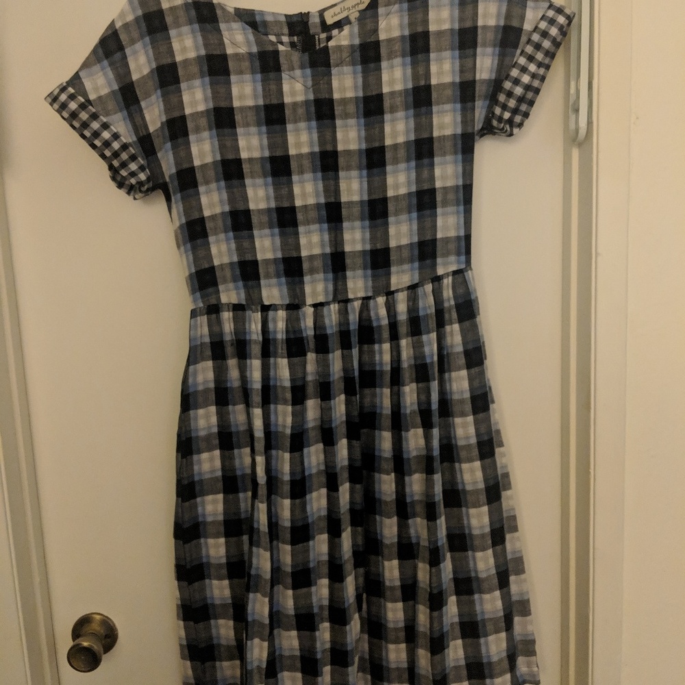 Shabby Apple Gingham Midi Dress